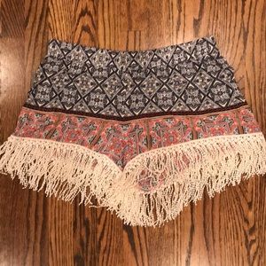 Breeze ever  multi-pattern fringe shorts. Size L